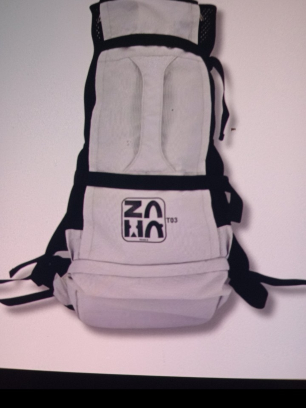 Light Gray Pet Backpack with Black Accents - Urban Casual
